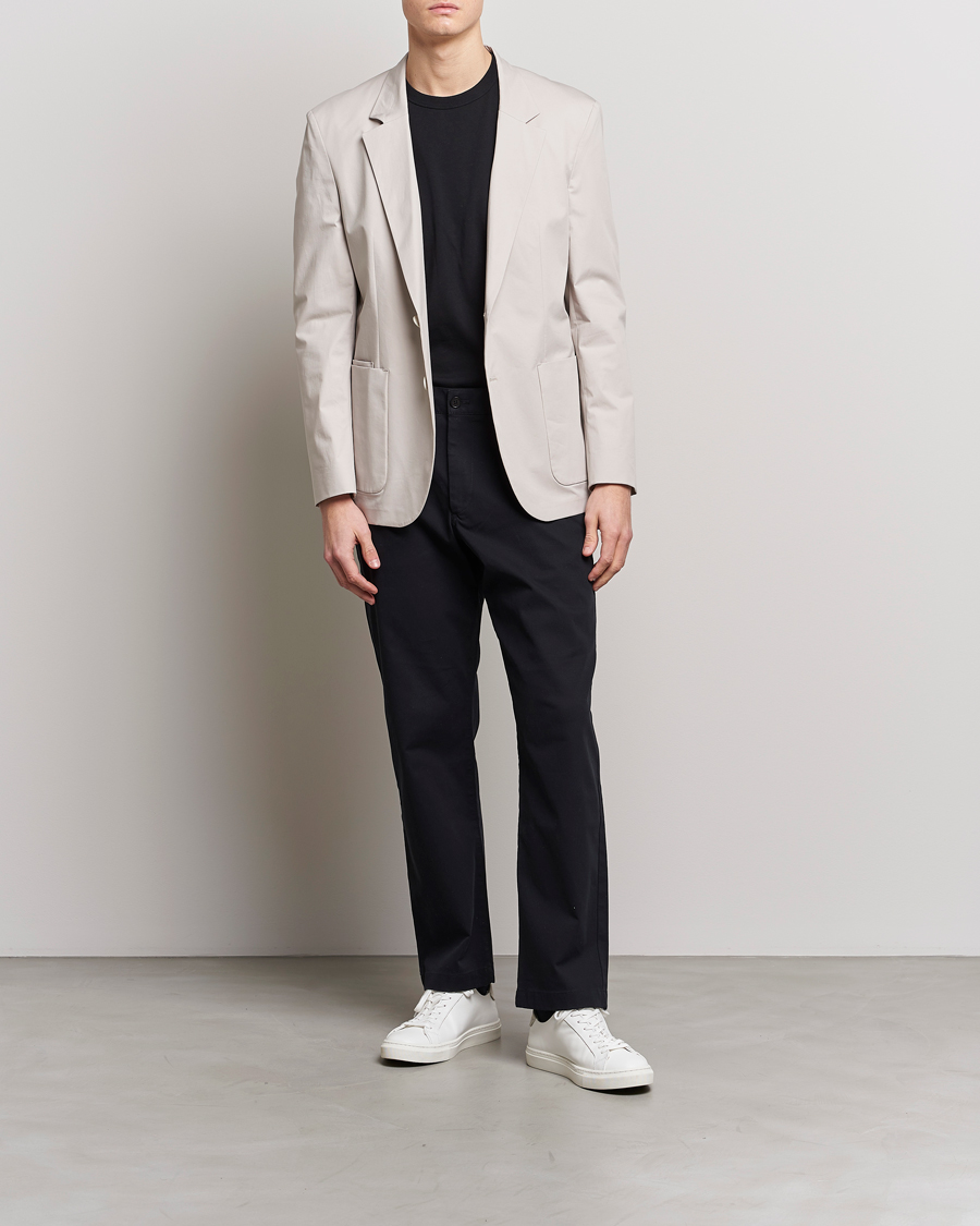 Herre | Dressjakker | HUGO | Haero Cotton Patch Pocket Blazer Light Beiege