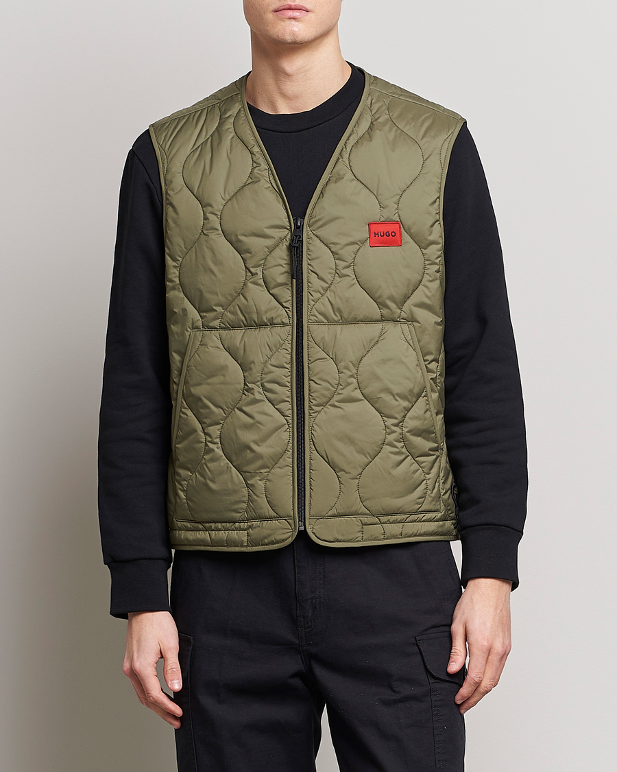 Herre | HUGO | HUGO | Bethano Onion Quilt Vest Open Green