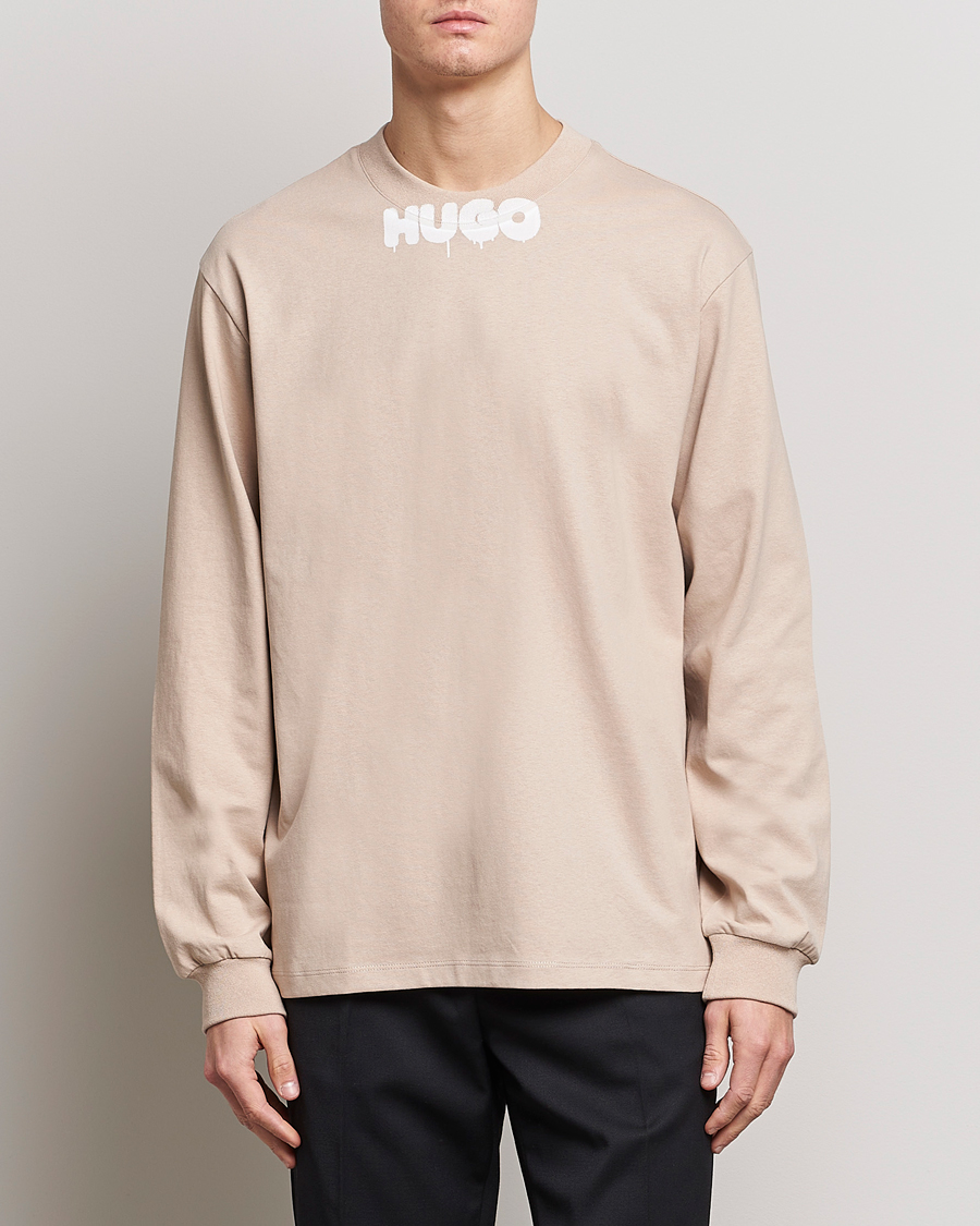 Herre | HUGO | HUGO | Dotopaxi Logo Crew Neck Sweatshirt Light Beige