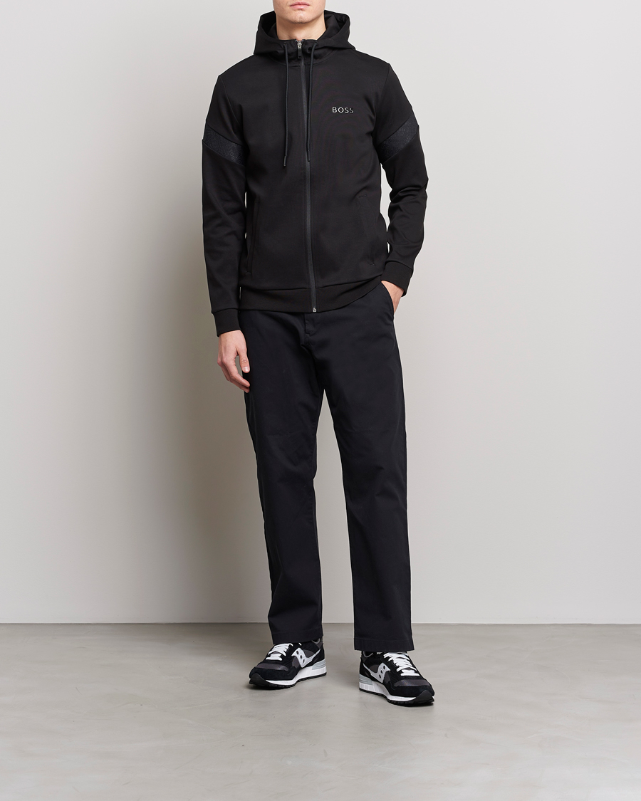 Herre | Gensere | BOSS GREEN | Saggy Mirror Full-Zip Hoodie Black