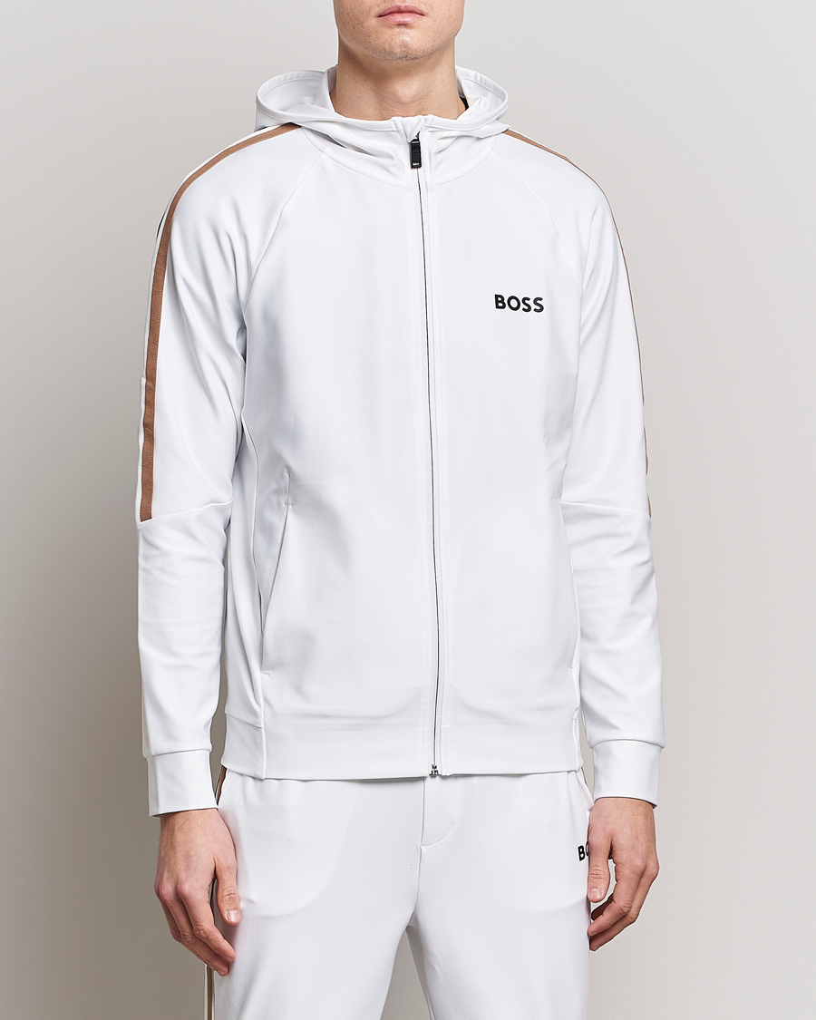 Herre | Gensere | BOSS GREEN | Sicon Performance Full-Zip Hoodie White