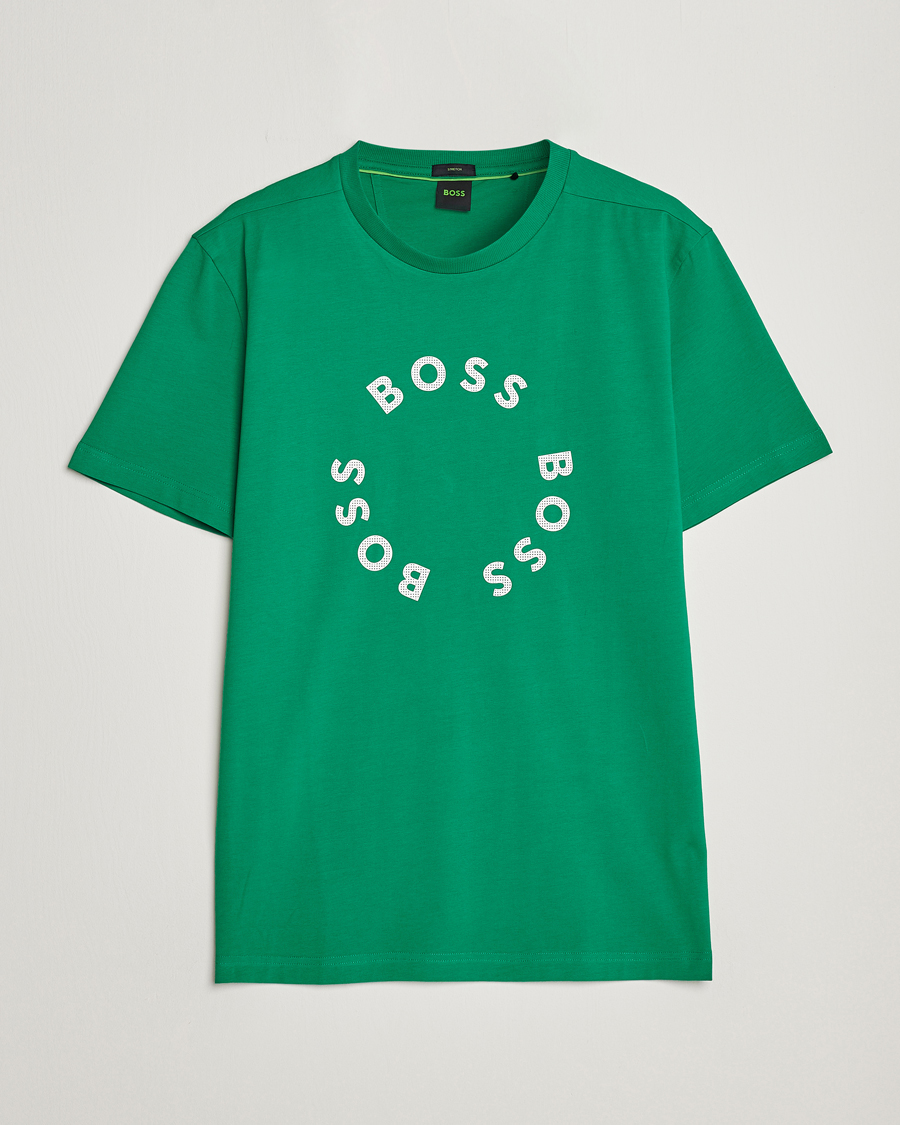 Herre | T-Shirts | BOSS GREEN | Circle Logo Crew Neck T-Shirt Open Green
