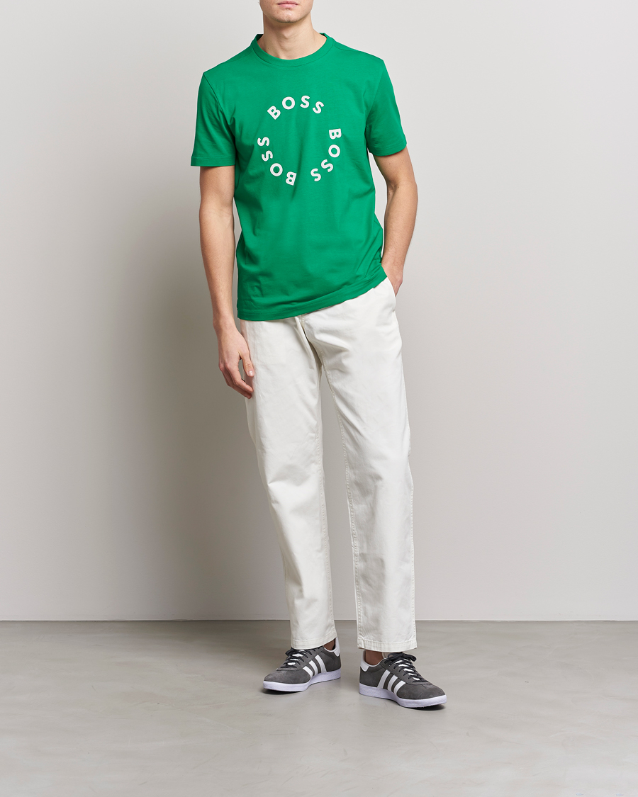 Herre | T-Shirts | BOSS GREEN | Circle Logo Crew Neck T-Shirt Open Green