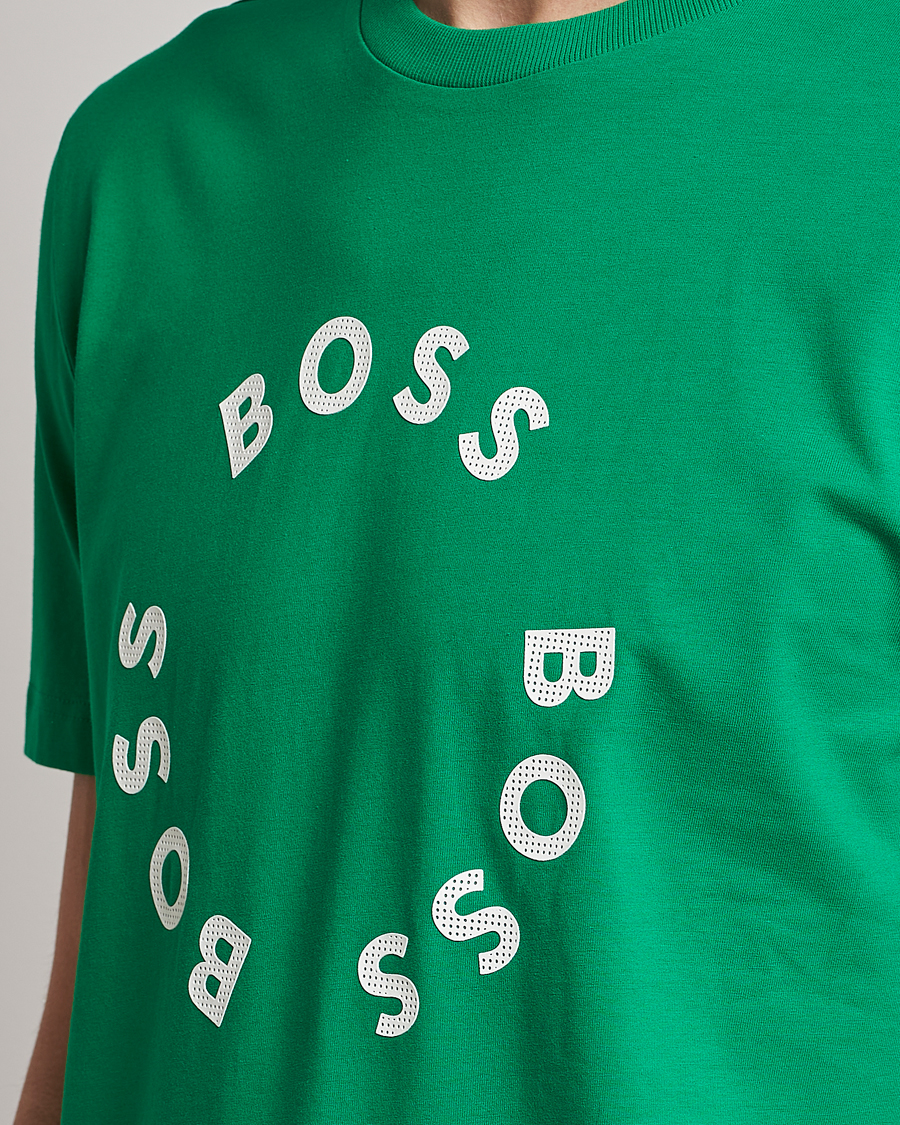 Herre | T-Shirts | BOSS GREEN | Circle Logo Crew Neck T-Shirt Open Green