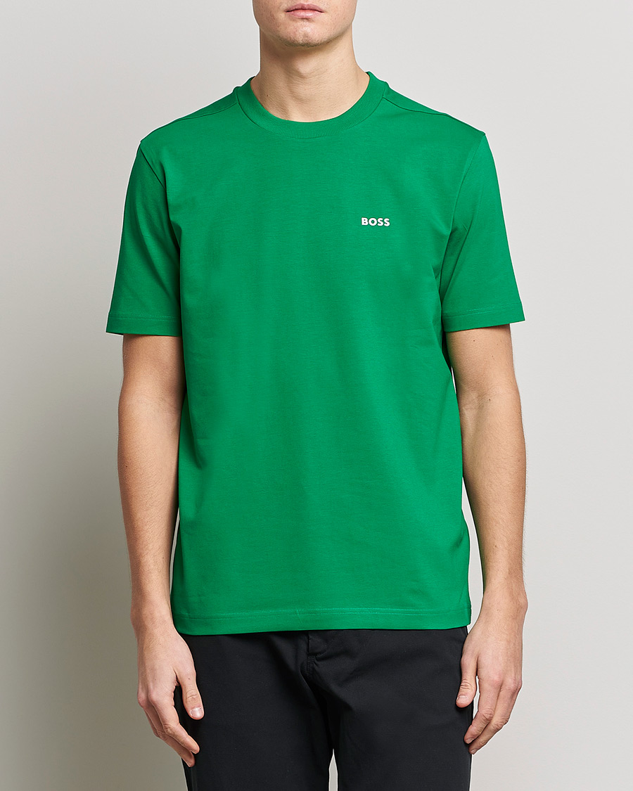 Herre |  | BOSS Athleisure | Logo Crew Neck T-Shirt Open Green