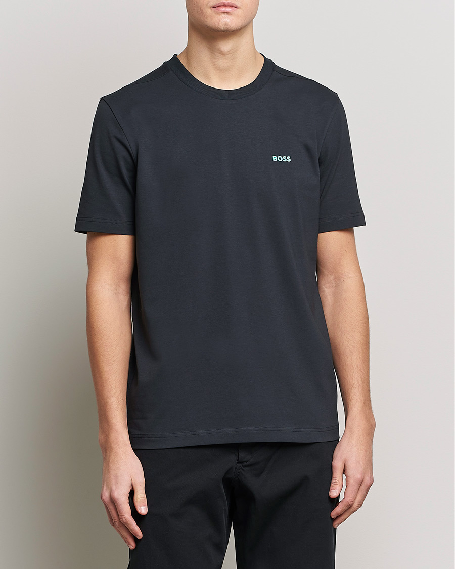Herre | T-Shirts | BOSS GREEN | Logo Crew Neck T-Shirt Dark Blue