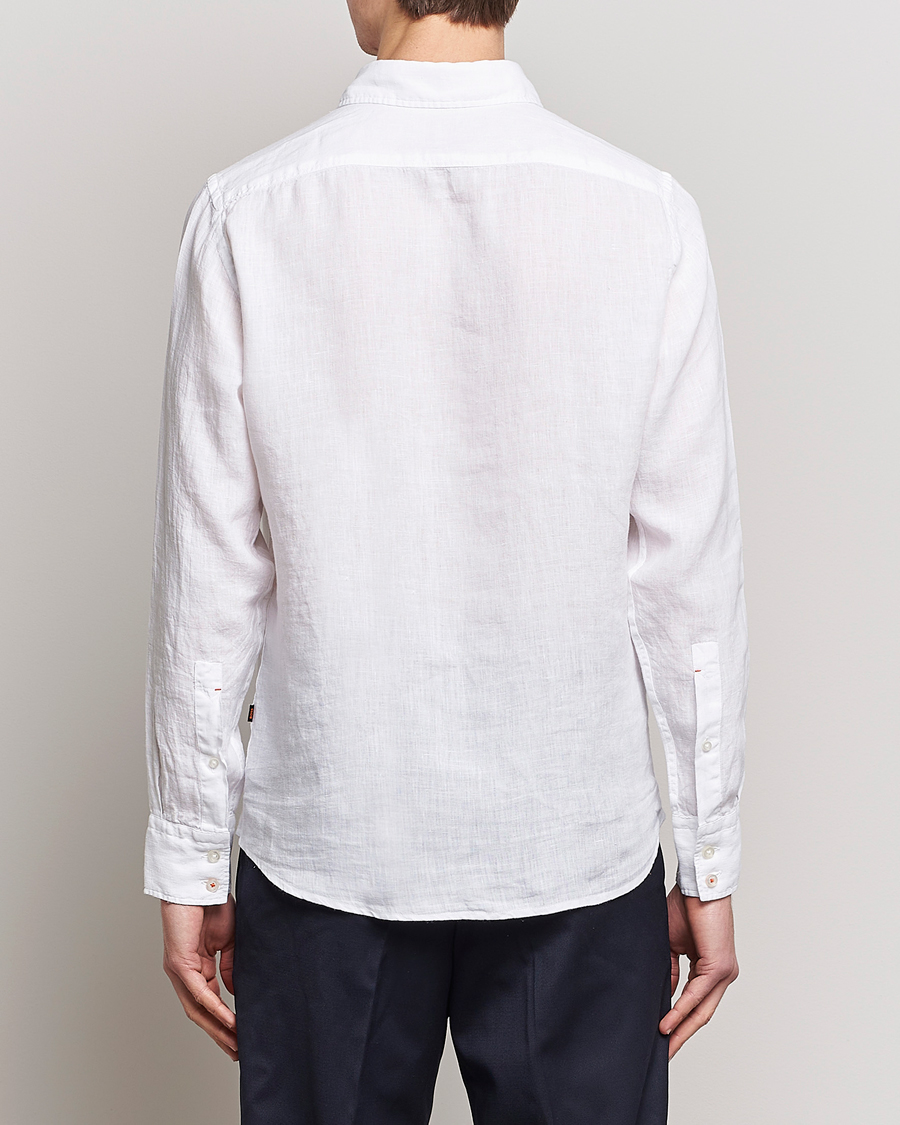 Herre | Skjorter | BOSS ORANGE | Relegant Linen Shirt White