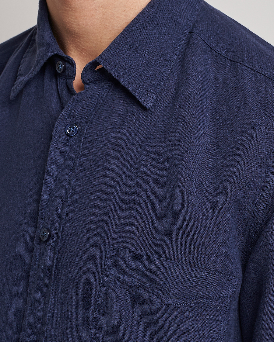 Herre | Skjorter | BOSS ORANGE | Relegant Linen Shirt Navy