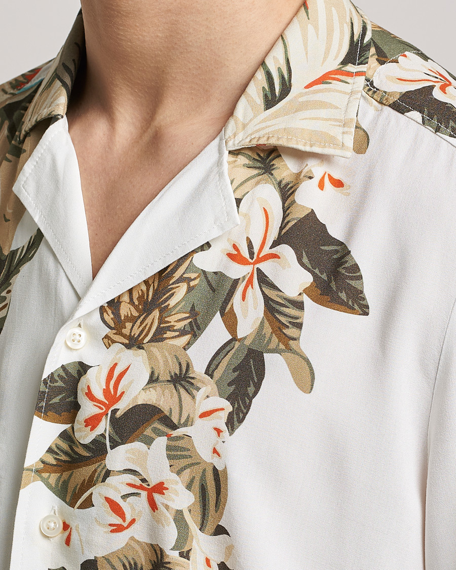 Herre | Skjorter | BOSS ORANGE | Rayer Resort Collar Printed Short Sleeve Shirt Whi