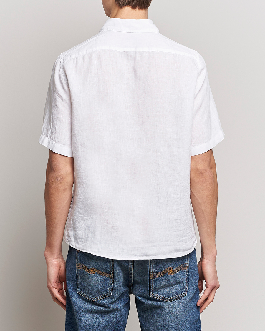 Herre | Skjorter | BOSS ORANGE | Rash Linen Short Sleeve Shirt White
