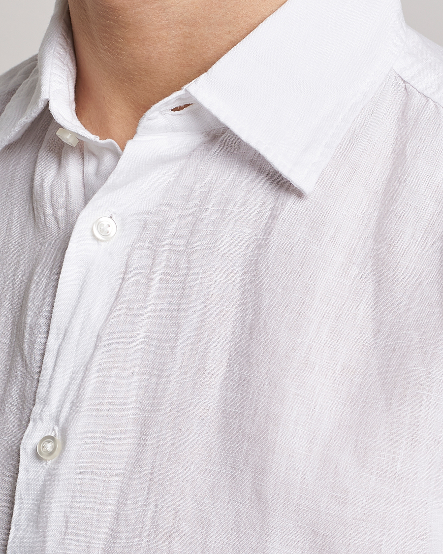 Herre | Skjorter | BOSS ORANGE | Rash Linen Short Sleeve Shirt White