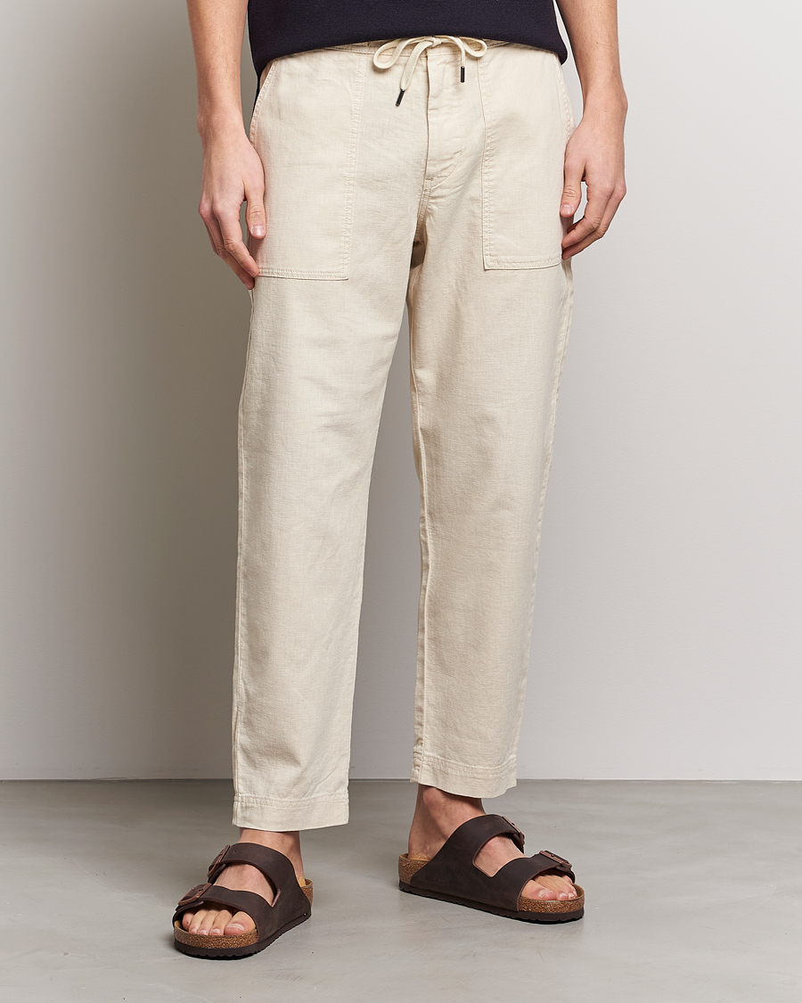 Herre | | BOSS ORANGE | Sisla Cotton/Linen Drawstring Pants Light Beige