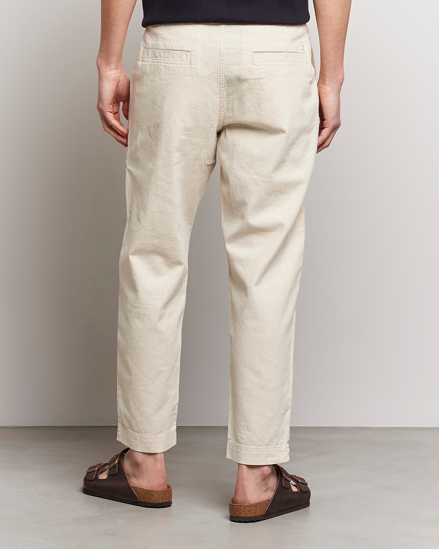 Herre | Bukser | BOSS ORANGE | Sisla Cotton/Linen Drawstring Pants Light Beige