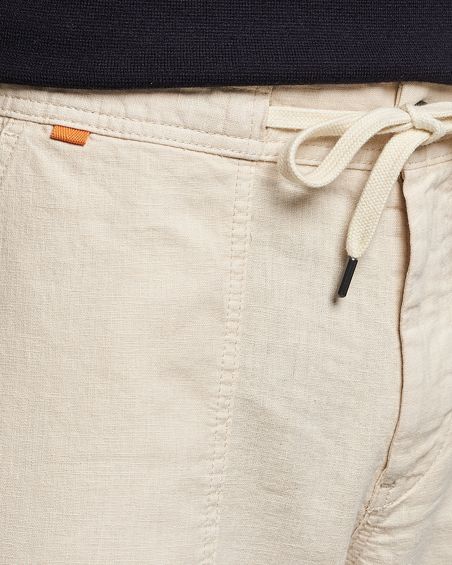 Herre | Bukser | BOSS ORANGE | Sisla Cotton/Linen Drawstring Pants Light Beige