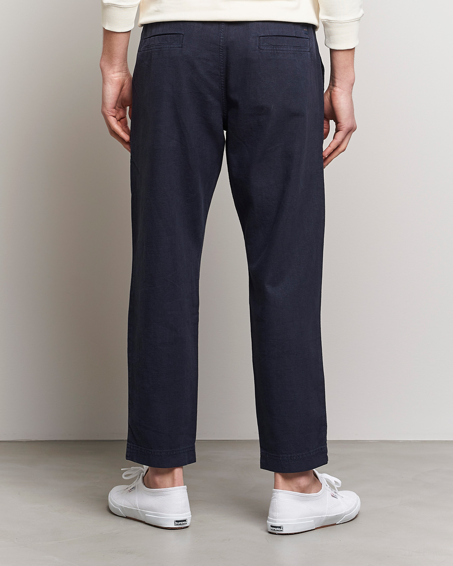 Herre | Bukser | BOSS ORANGE | Sisla Cotton/Linen Drawstring Pants Dark Blue