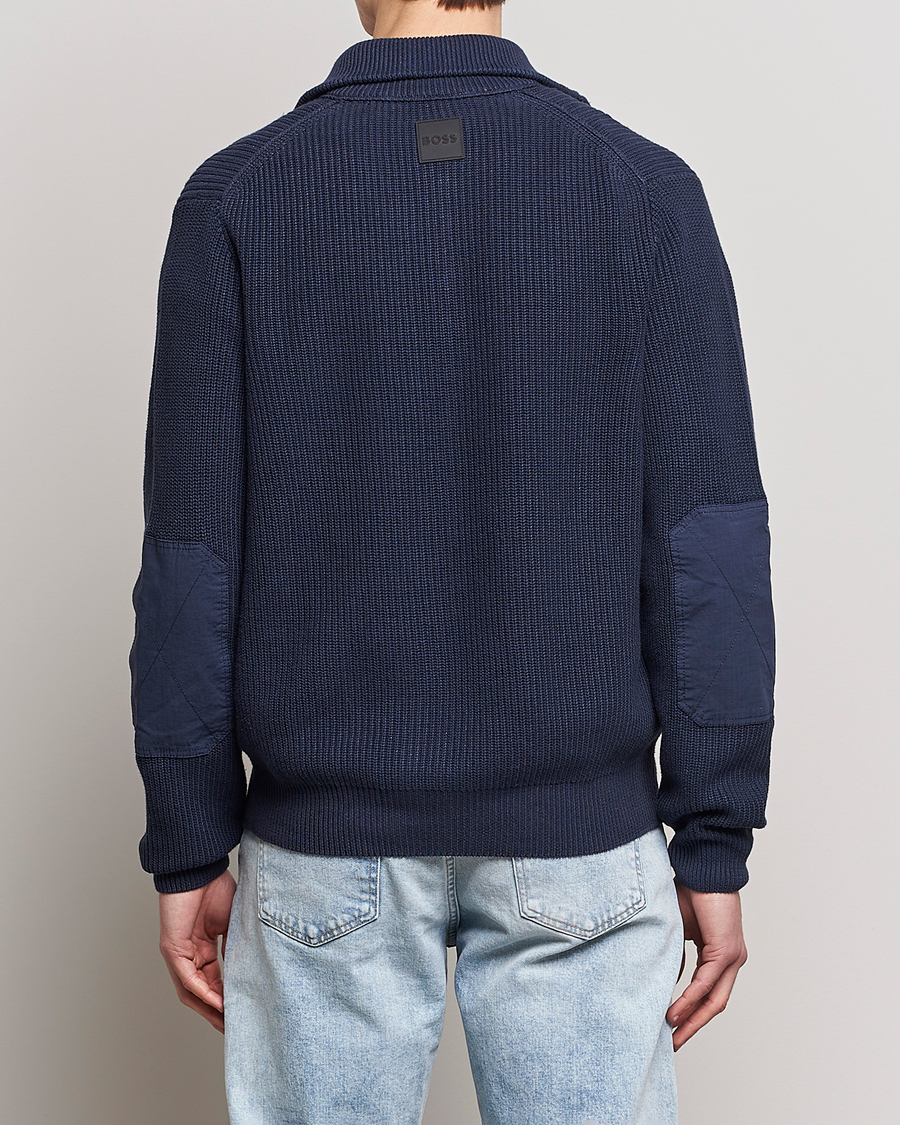 Herre | Gensere | BOSS ORANGE | Abinero Knitted Full-Zip Dark Blue
