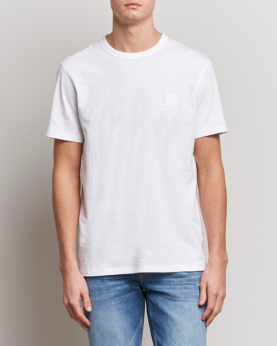 Herre | BOSS ORANGE | BOSS ORANGE | Tegood Slub Crew Neck T-Shirt White