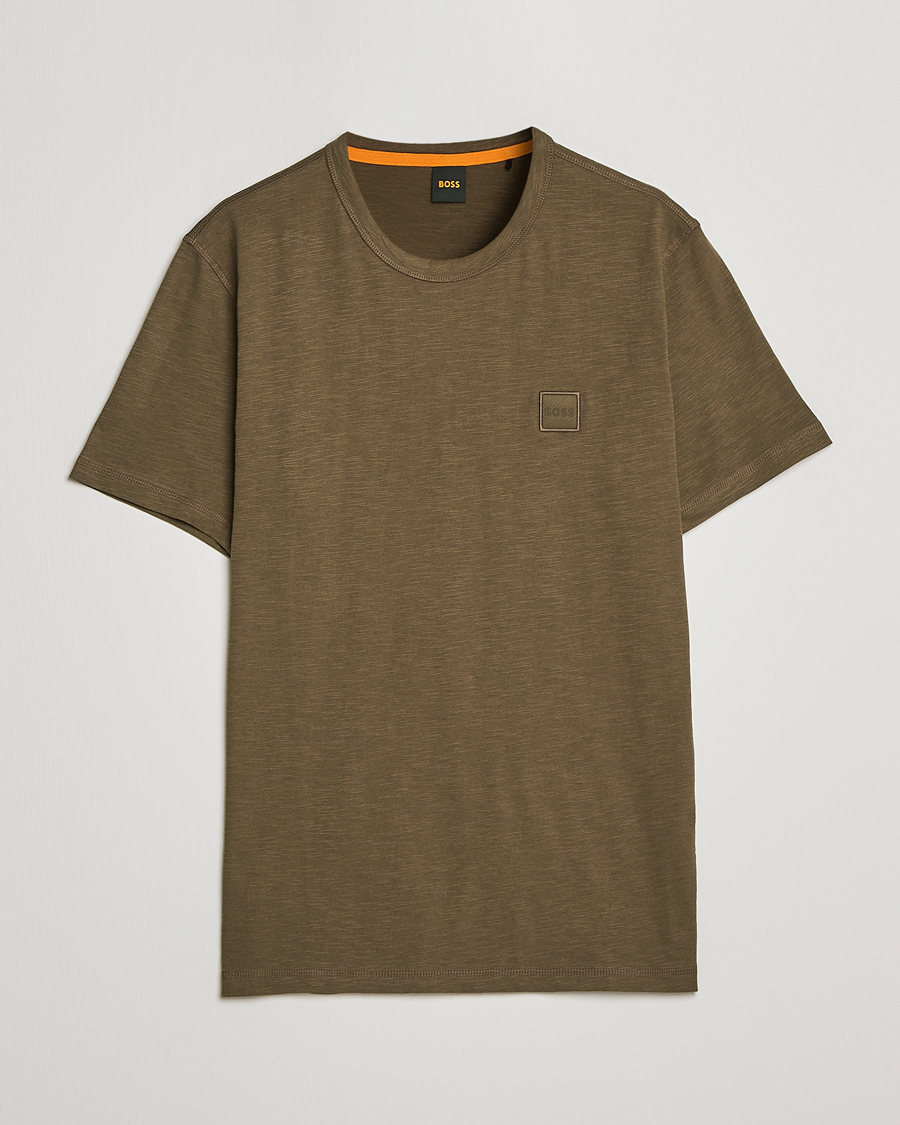 Herre | T-Shirts | BOSS ORANGE | Tegood Slub Crew Neck T-Shirt Dark Green
