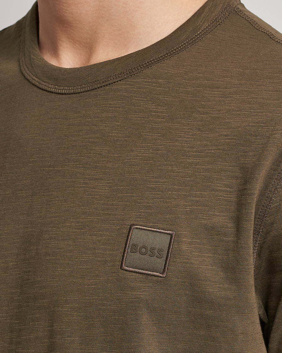 Herre | T-Shirts | BOSS ORANGE | Tegood Slub Crew Neck T-Shirt Dark Green
