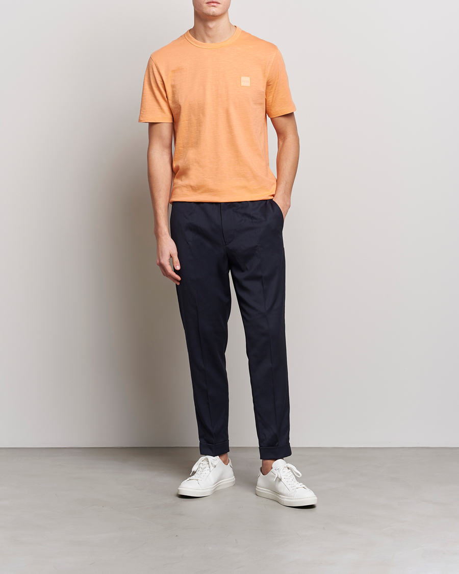 Herre | T-Shirts | BOSS ORANGE | Tegood Slub Crew Neck T-Shirt Pastel Orange