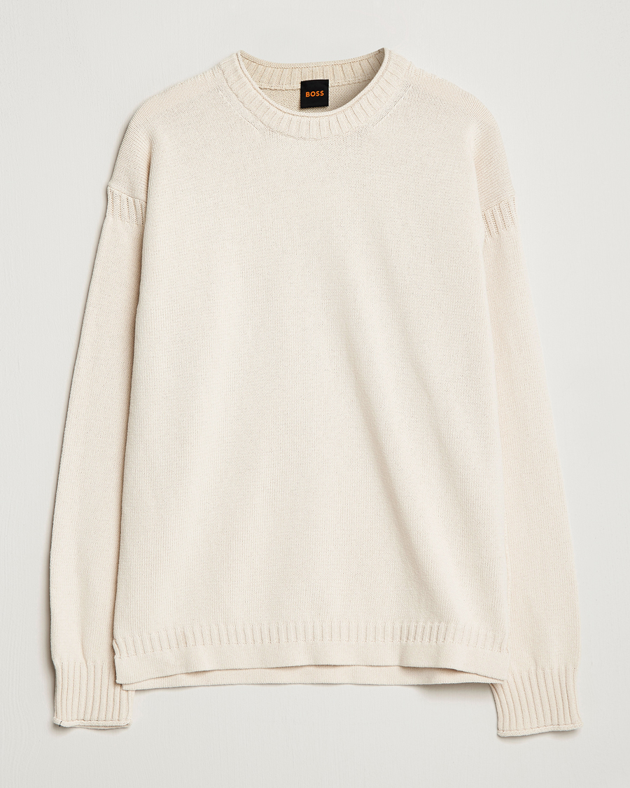 Herre | Gensere | BOSS ORANGE | Arcott Knitted Sweater Open White