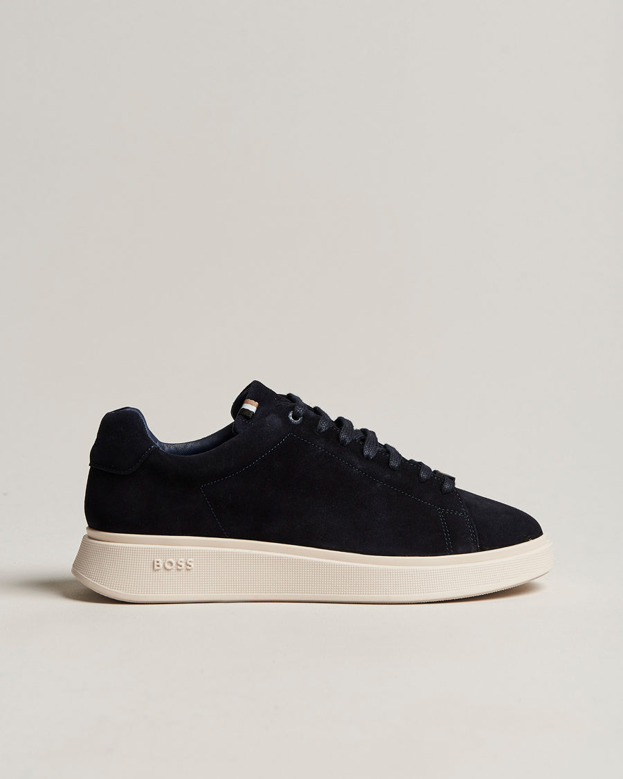 Herre | Sneakers | BOSS BLACK | Bulton Suede Sneaker Dark Blue