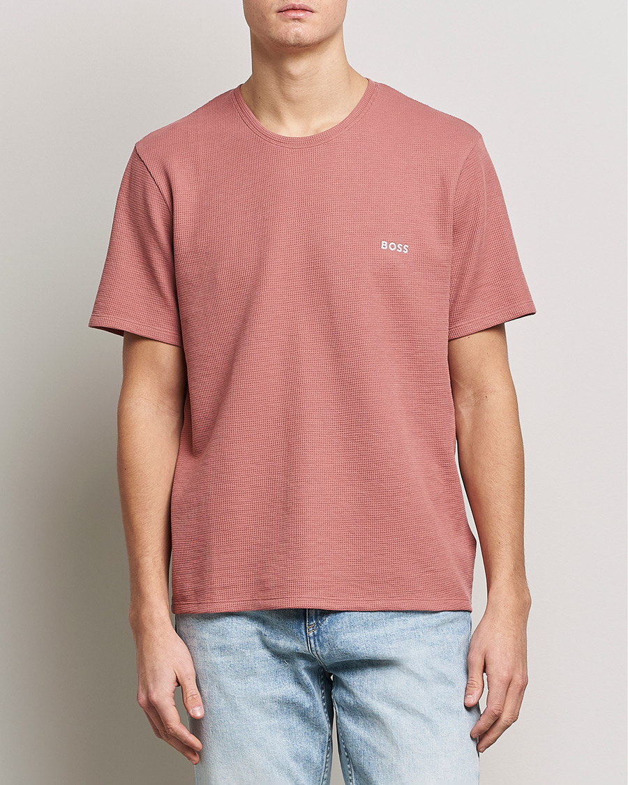 Herre |  | BOSS BLACK | Waffle Logo Crew Neck T-Shirt Open Pink
