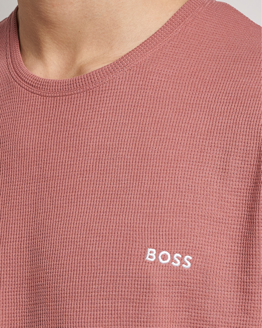 Herre | T-Shirts | BOSS BLACK | Waffle Logo Crew Neck T-Shirt Open Pink