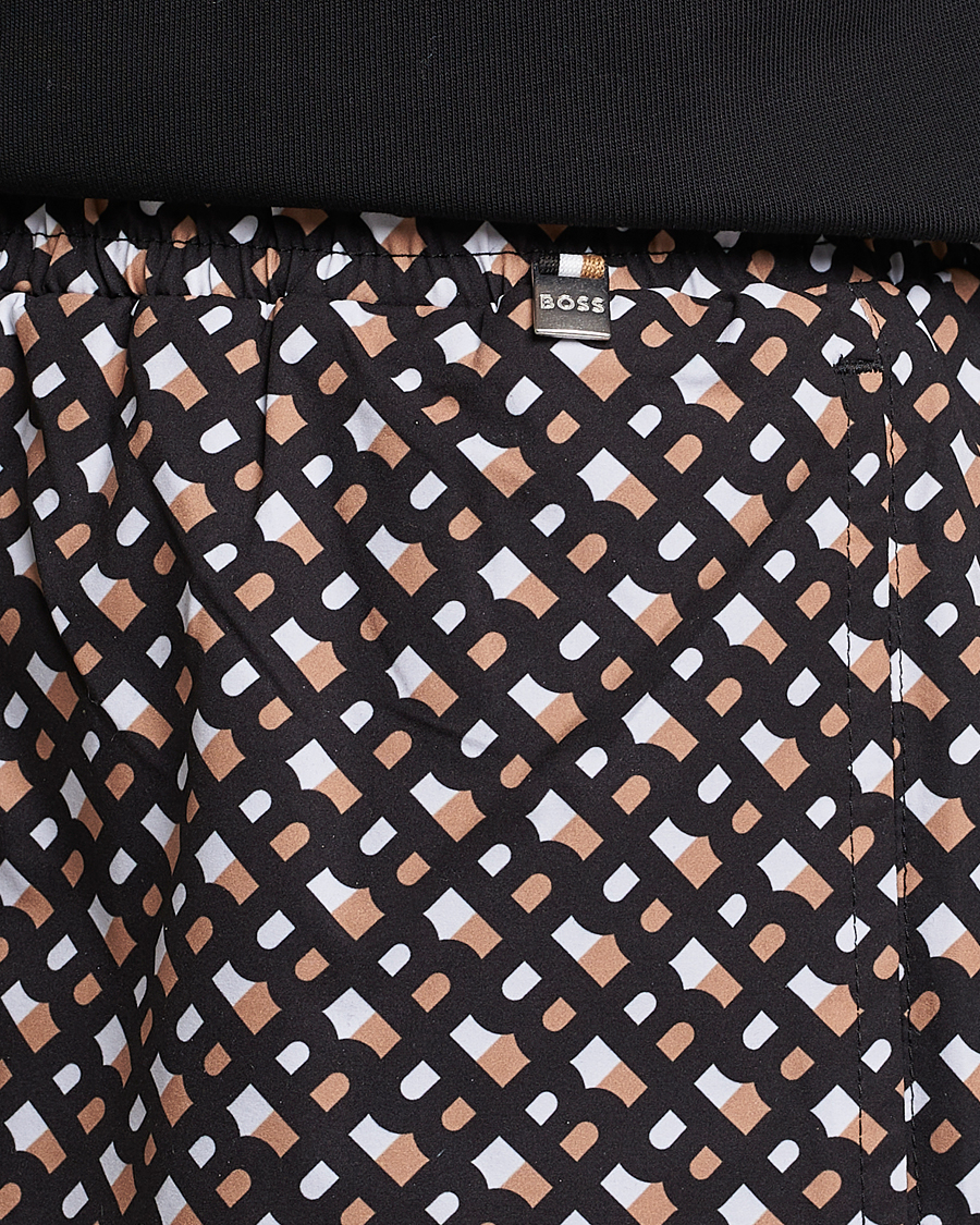 Herre | Badeshorts | BOSS BLACK | Manu Monogram Logo Swimshorts Black