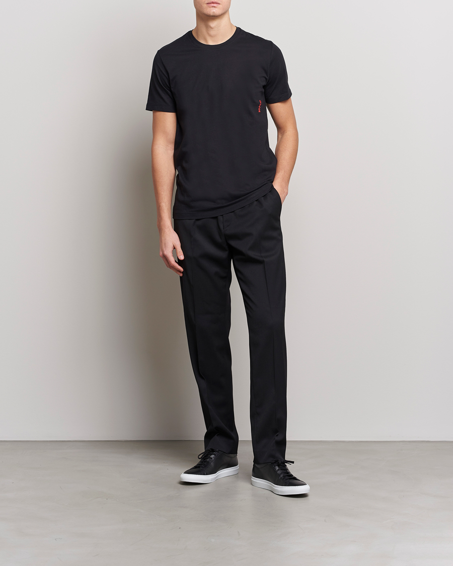 Herre | T-Shirts | HUGO | 2-Pack Logo Crew Neck T-Shirt White/Black