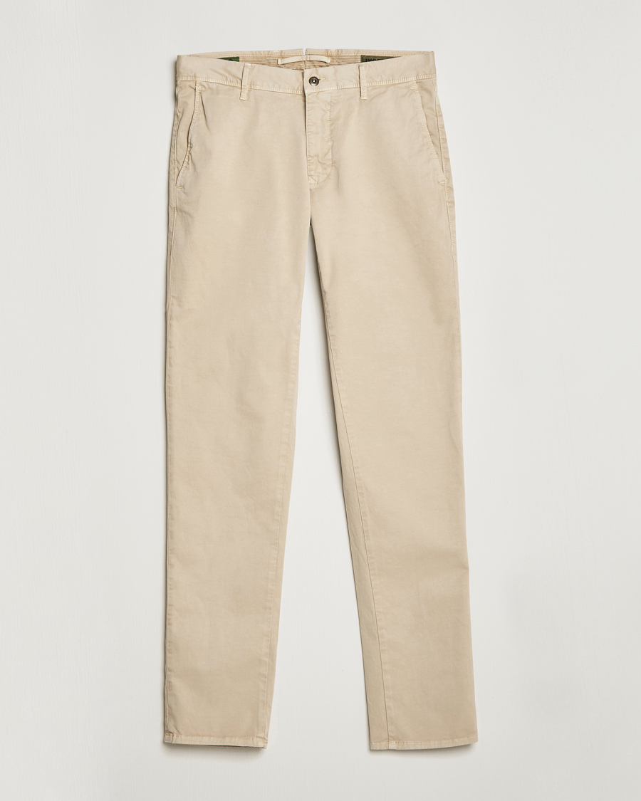 Herre | Bukser | Incotex | Slim Fit Garment Dyed Slacks Beige