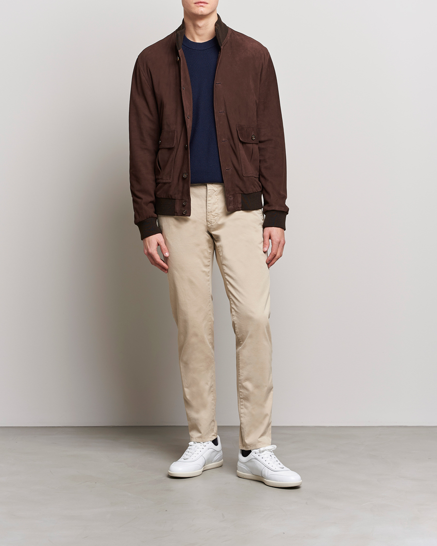 Herre | Bukser | Incotex | Slim Fit Garment Dyed Slacks Beige