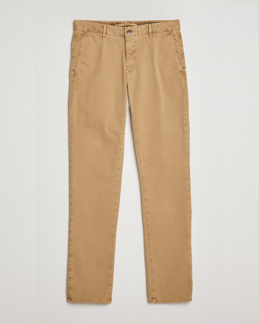 Herre | Bukser | Incotex | Slim Fit Garment Dyed Slacks Khaki