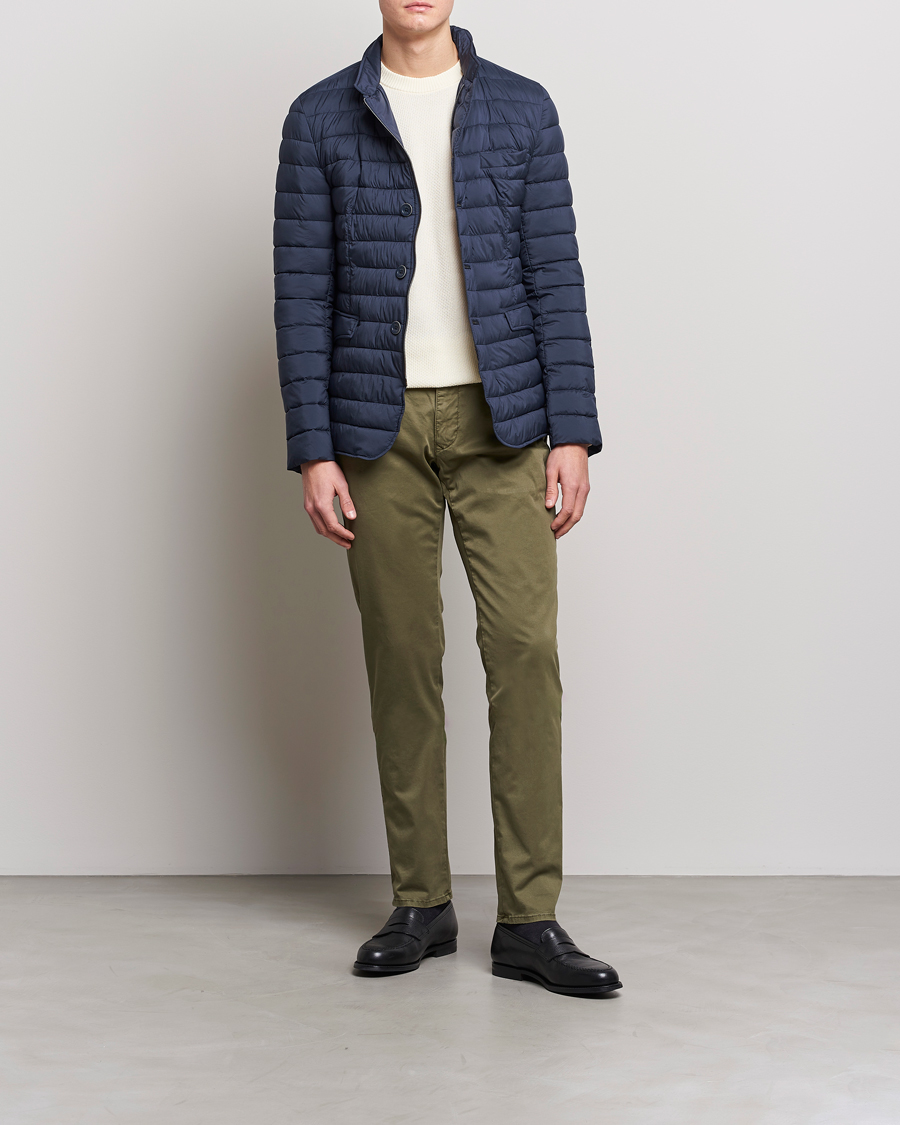 Herre | Bukser | Incotex | Slim Fit Garment Dyed Slacks Olive