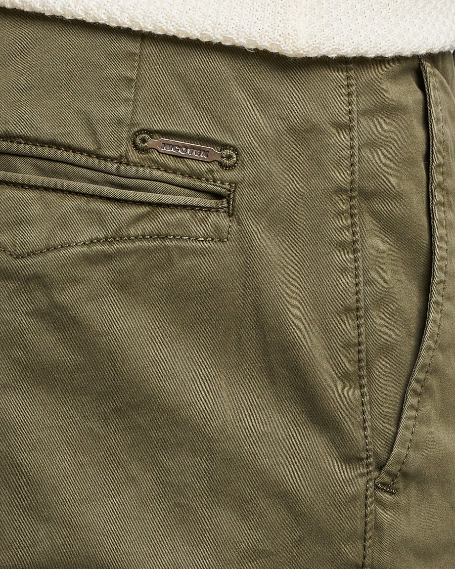 Herre | Bukser | Incotex | Slim Fit Garment Dyed Slacks Olive