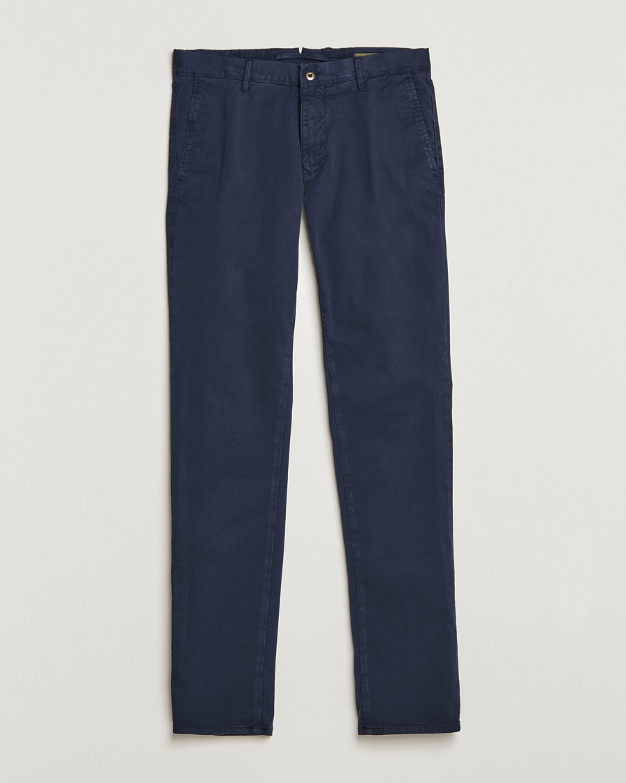 Herre | Bukser | Incotex | Slim Fit Garment Dyed Slacks Navy