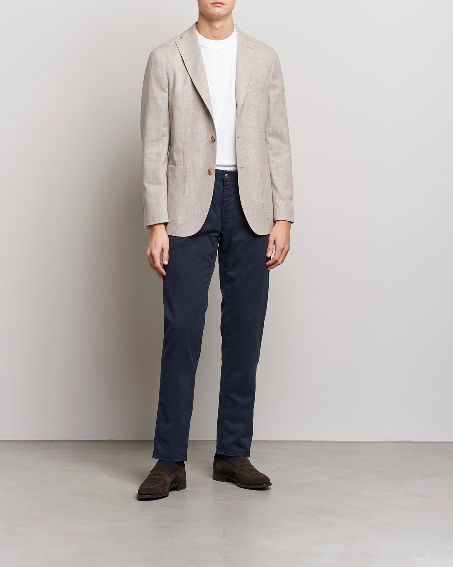 Herre | Bukser | Incotex | Slim Fit Garment Dyed Slacks Navy