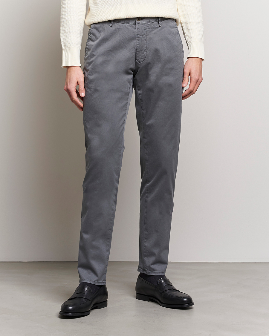 Herre | Bukser | Incotex | Slim Fit Garment Dyed Slacks Dark Grey