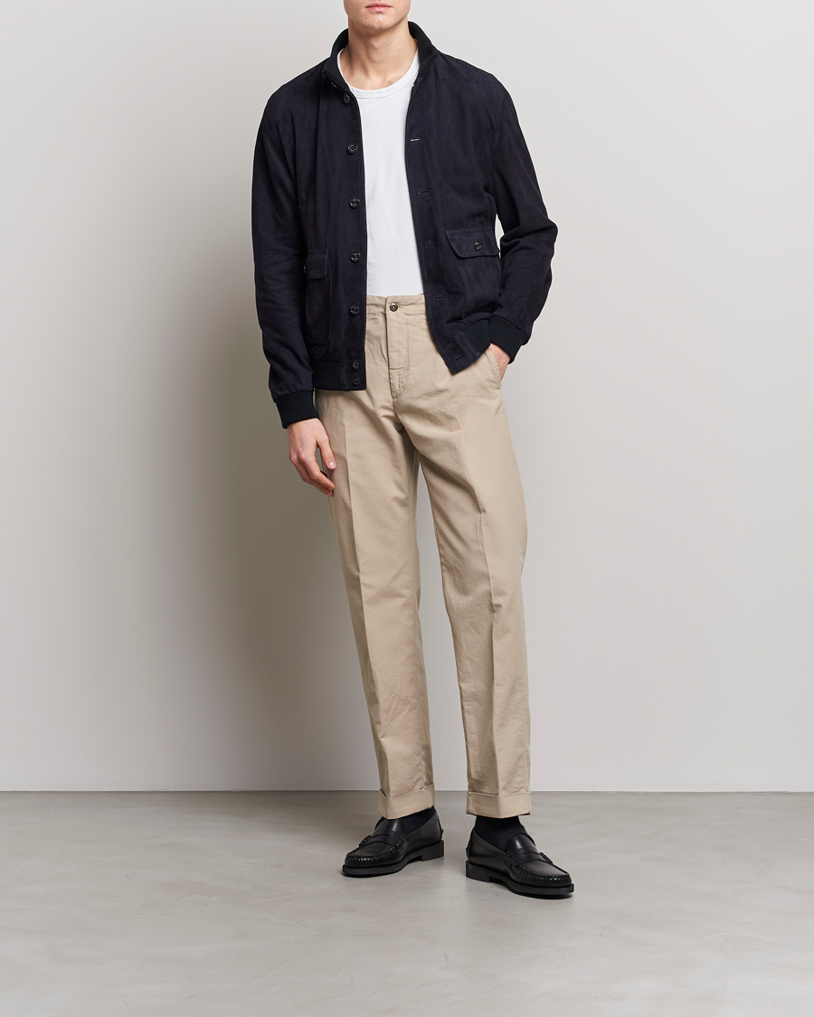 Herre | Bukser | Incotex | Regular Fit Cotton Stretch Slacks Beige