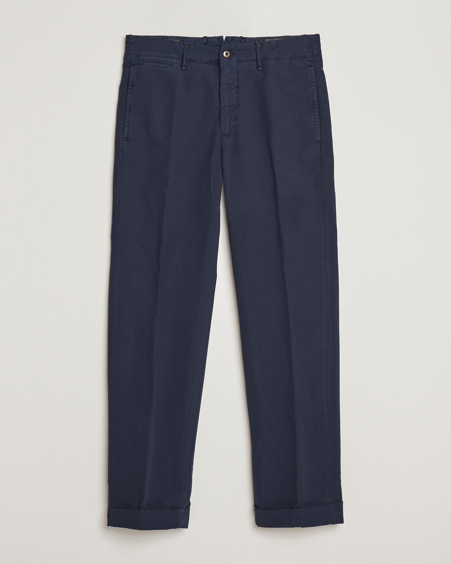 Herre | Bukser | Incotex | Regular Fit Cotton Stretch Slacks Navy