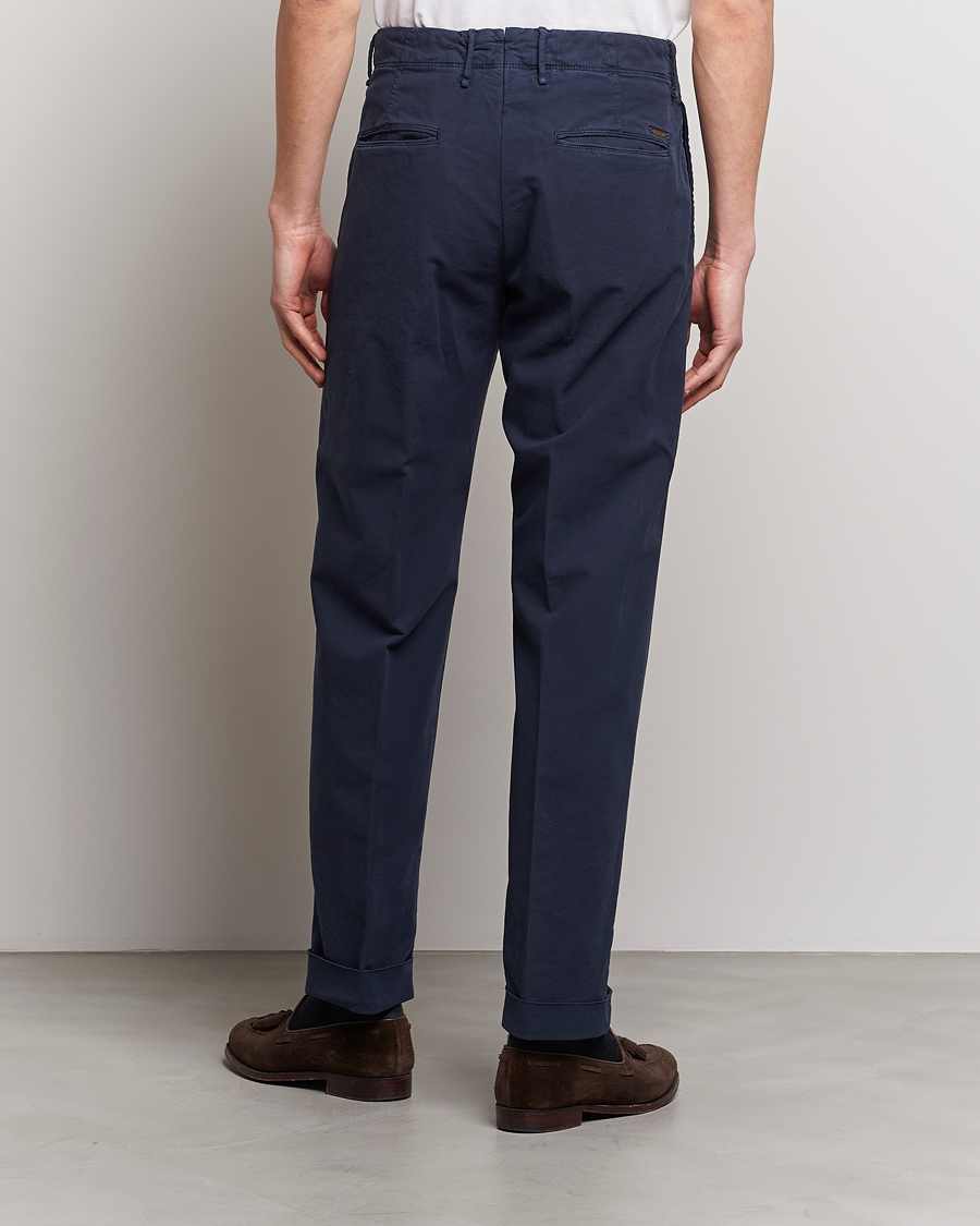 Herre | Bukser | Incotex | Regular Fit Cotton Stretch Slacks Navy
