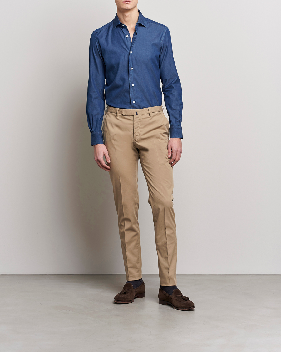 Herre | Bukser | Incotex | Slim Fit Comfort Chinos Beige