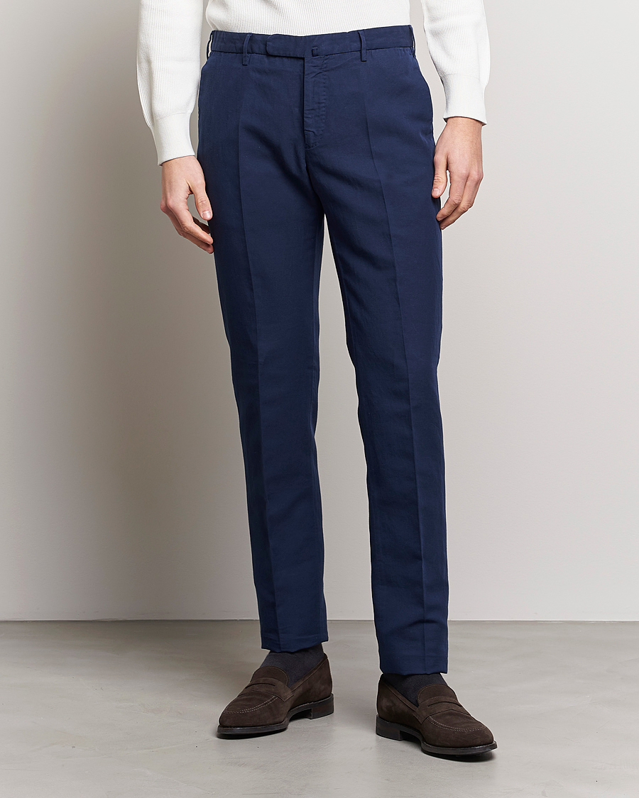 Herre |  | Incotex | Slim Fit Comfort Chinos Dark Blue