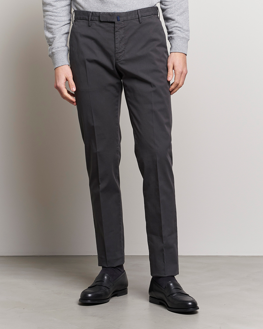 Herre | Bukser | Incotex | Slim Fit Comfort Chinos Charcoal