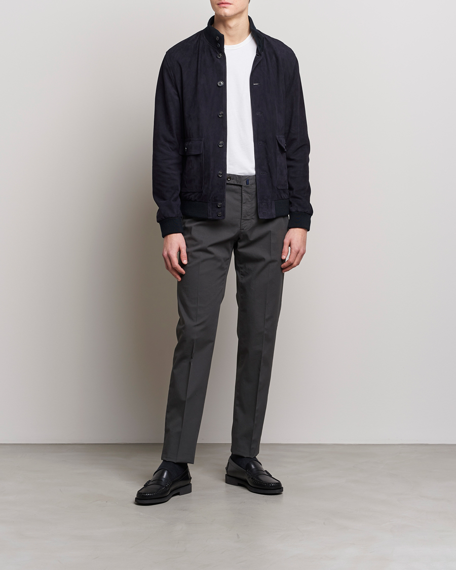 Herre | Bukser | Incotex | Regular Fit Comfort Chinos Charcoal