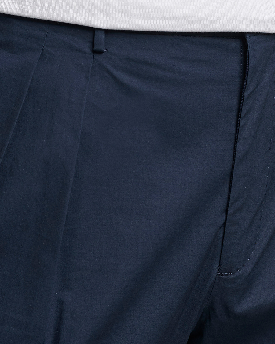 Herre | Bukser | Incotex | Carrot Fit Popelino Lightweight Cotton Trousers Navy