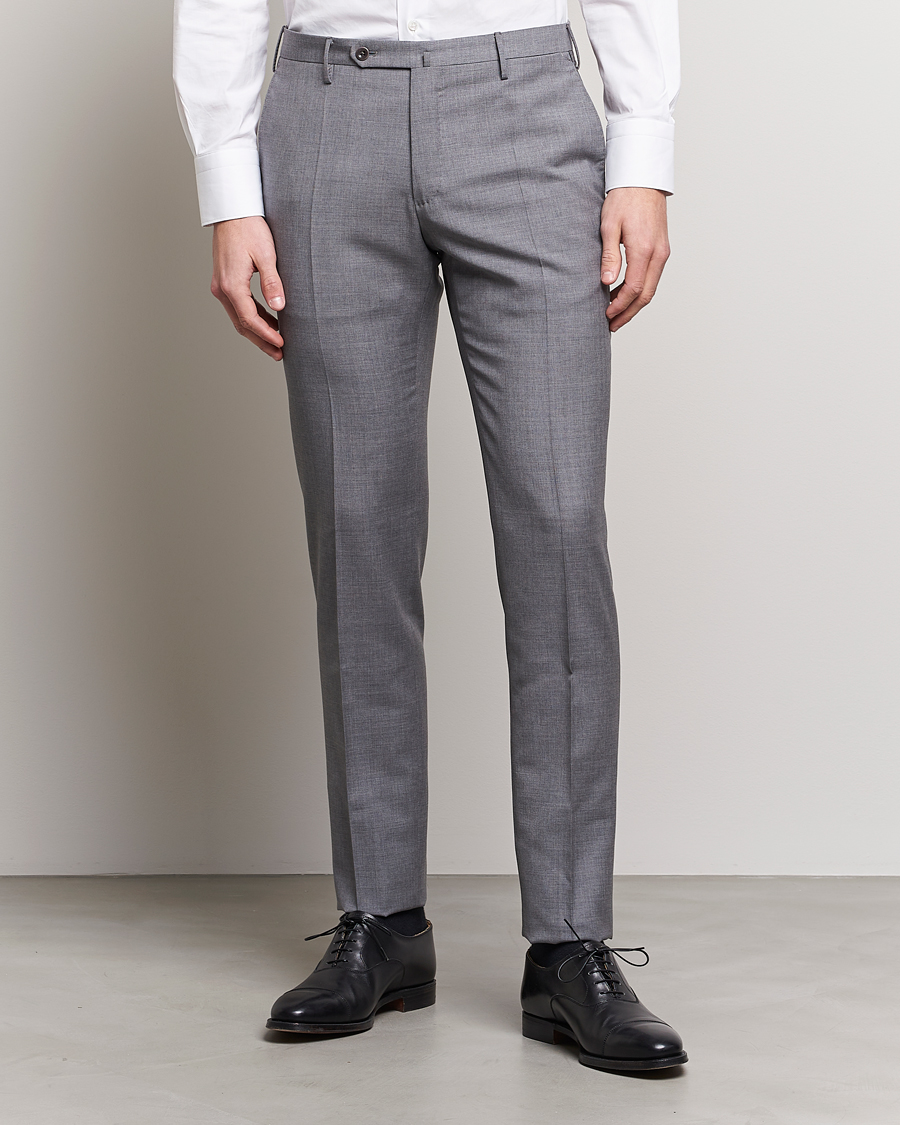 Herre | Bukser | Incotex | Slim Fit Tropical Wool Trousers Light Grey