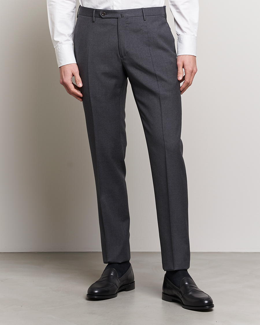 Herre |  | Incotex | Slim Fit Tropical Wool Trousers Dark Grey