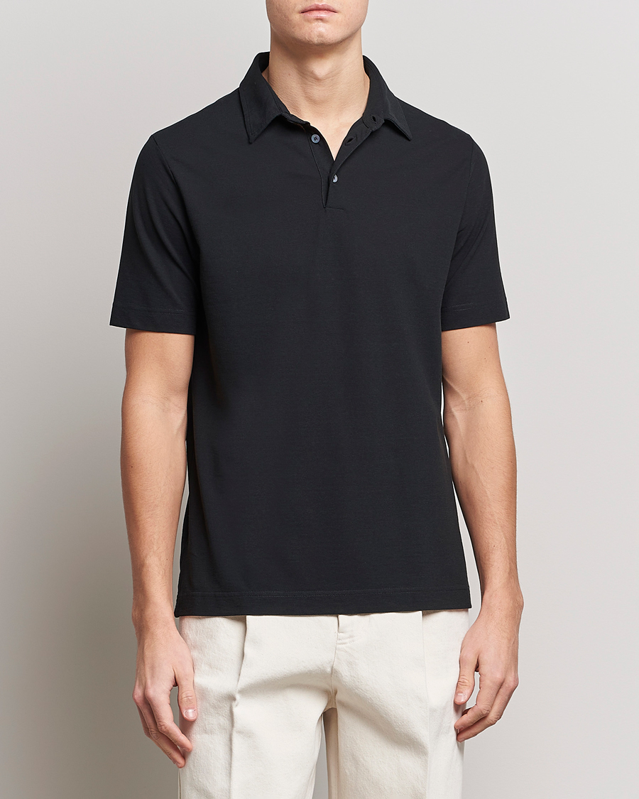 Herre | Italian Department | Zanone | Ice Cotton Polo Black