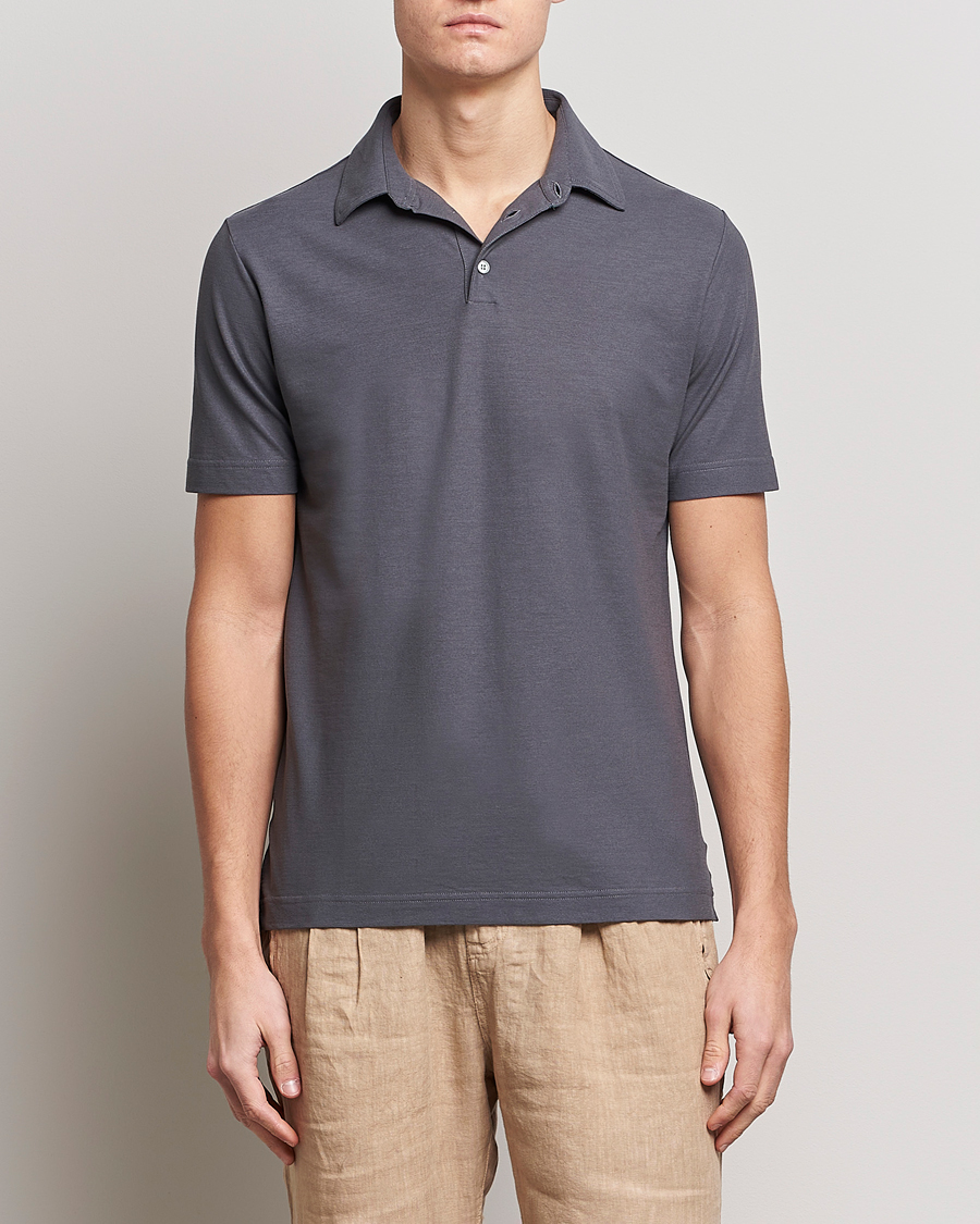 Herre |  | Zanone | Ice Cotton Polo Dark Grey